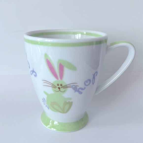 Starbucks Bunny Rabbit HOP 2007 Spring Pastel Footed Coffee Mug 7oz - Picture 11 of 11